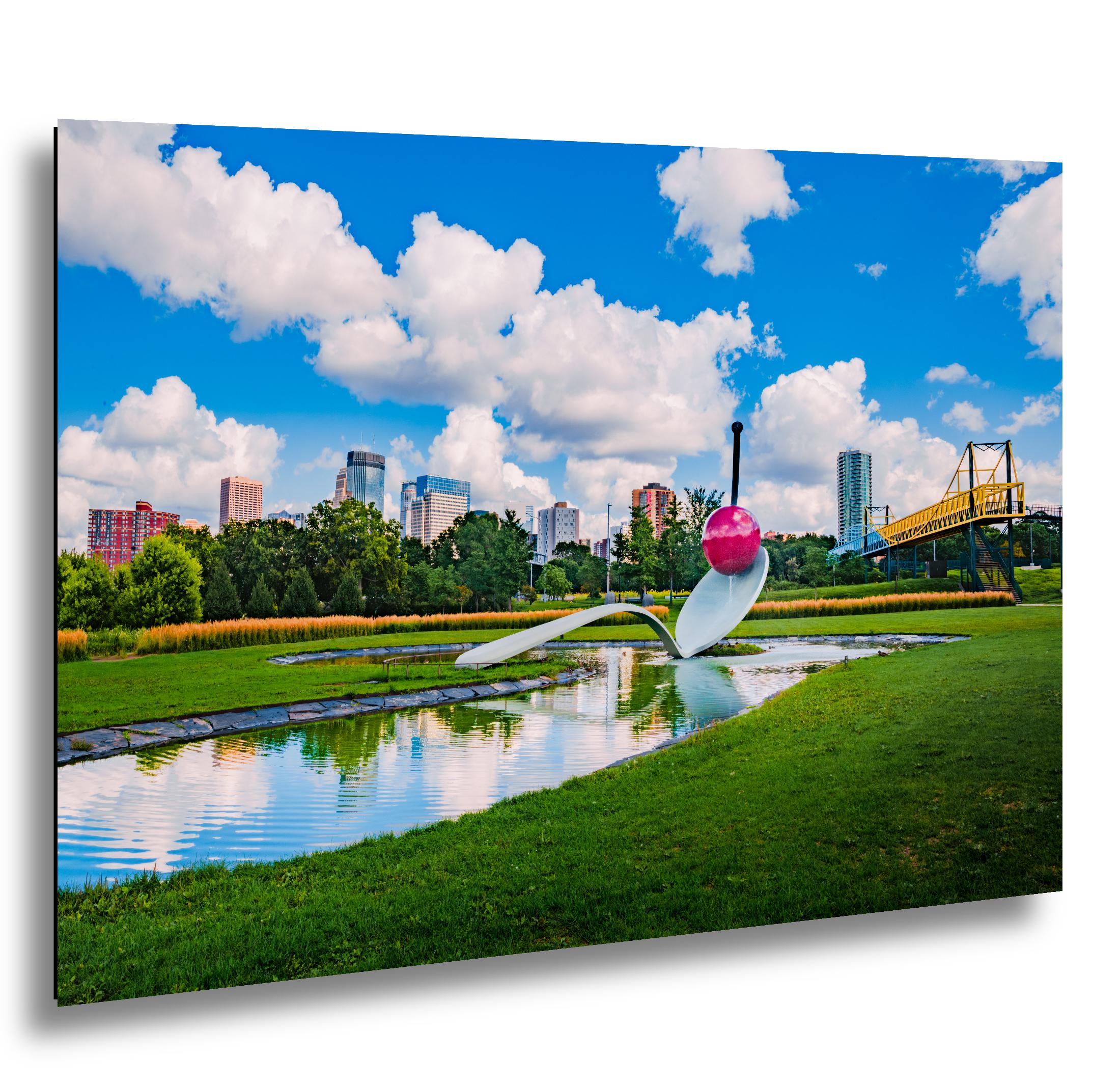 Spoonbridge and Cherry Sculpture Minneapolis Skyline Photography Print, Minnesota Walker Art Center, Modern Art Wall Decor