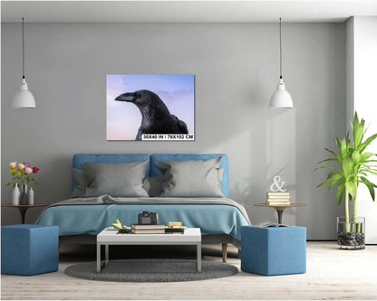 Raven Portrait Print: Arizona Desert Sky Wildlife Photography