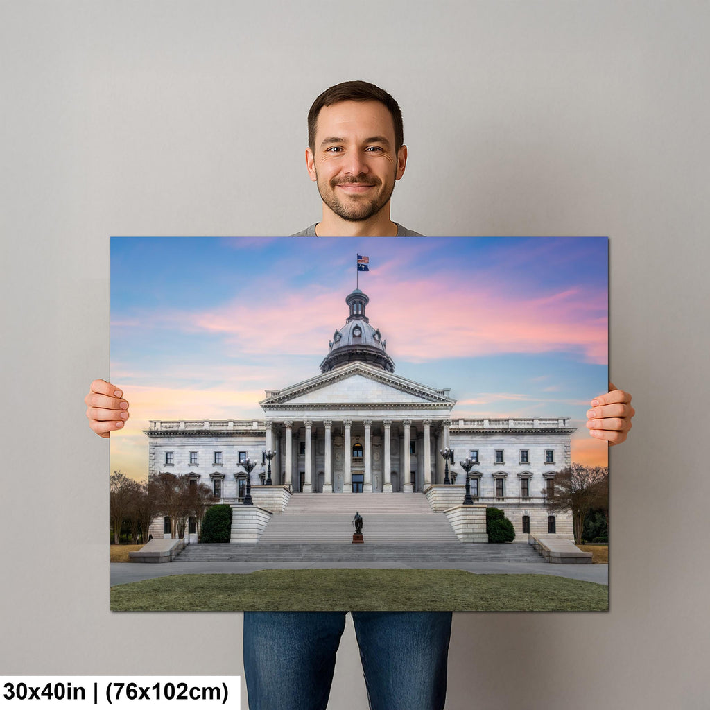 South Carolina State House at Sunset Photography Print, Columbia SC Capitol Building, Government Architecture Wall Art