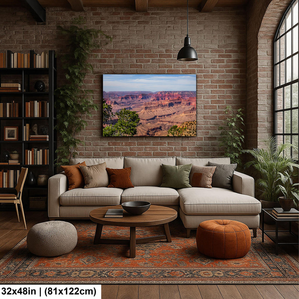Grand Canyon South Rim Overlook Photography Print, Arizona National Park Wall Art, Desert Landscape Decor