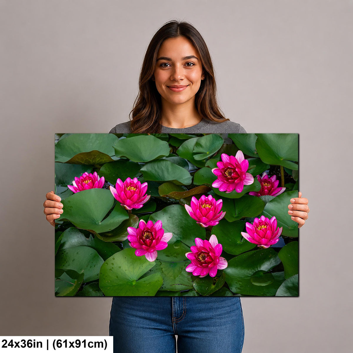 Magenta Blooms: Nymphaea Water Lilies Botanical Photography Wall Art