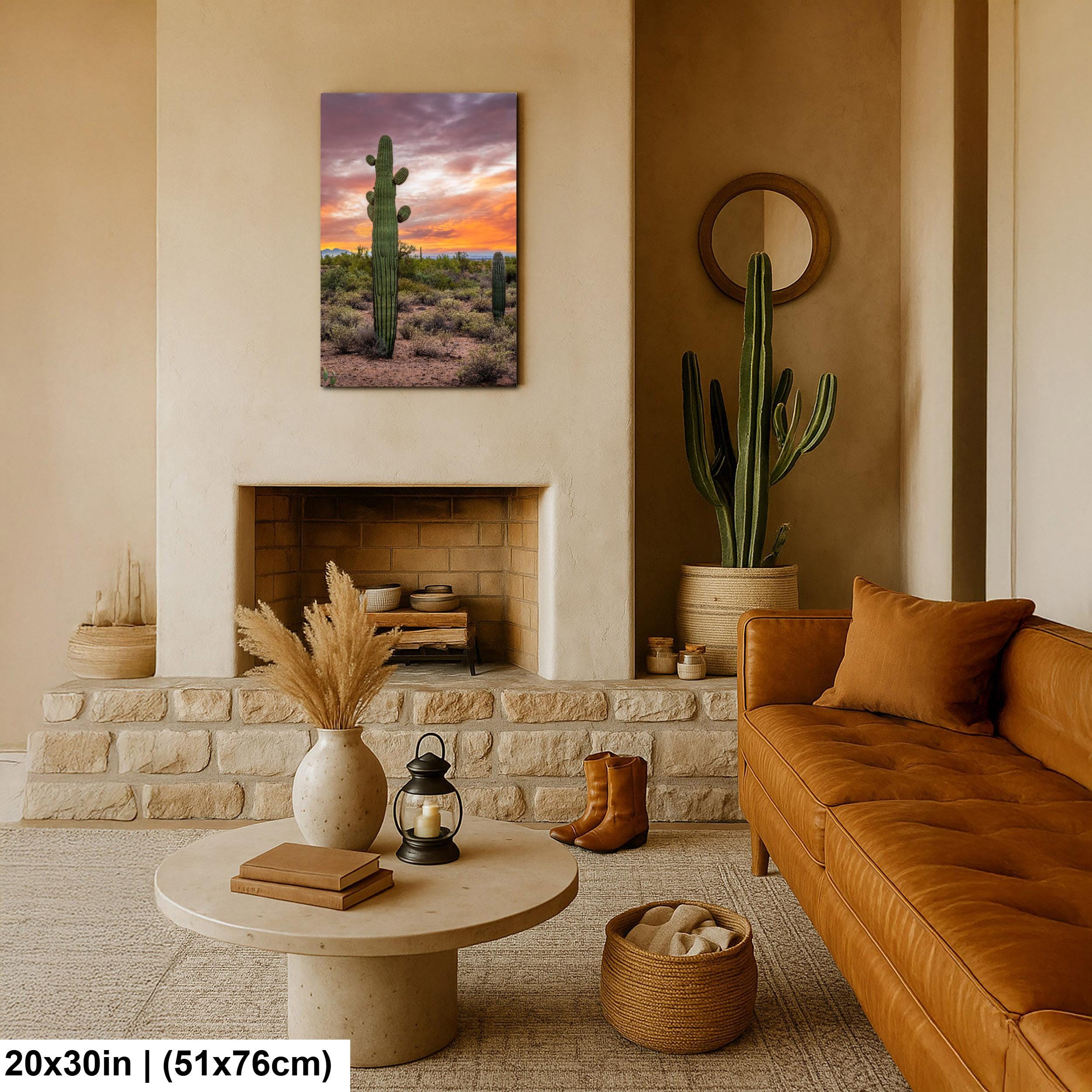 Sonoran Desert with Tall Saguaro Cactus Arizona Wall Art Photography Hanging Home Decor