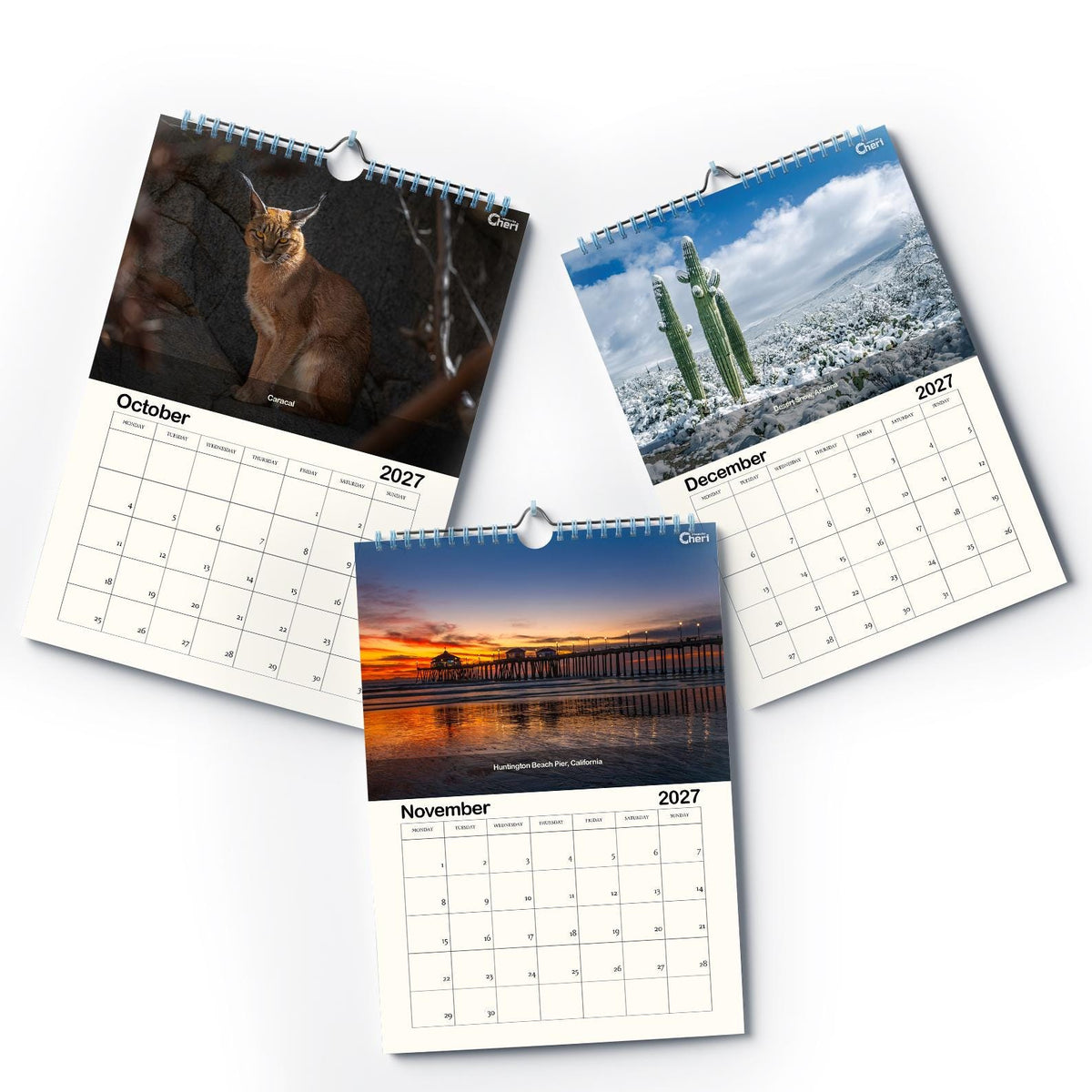 2027 Wall Calendar: Vibrant Landscape, Eco-Friendly Paper (8.5" x 11")
