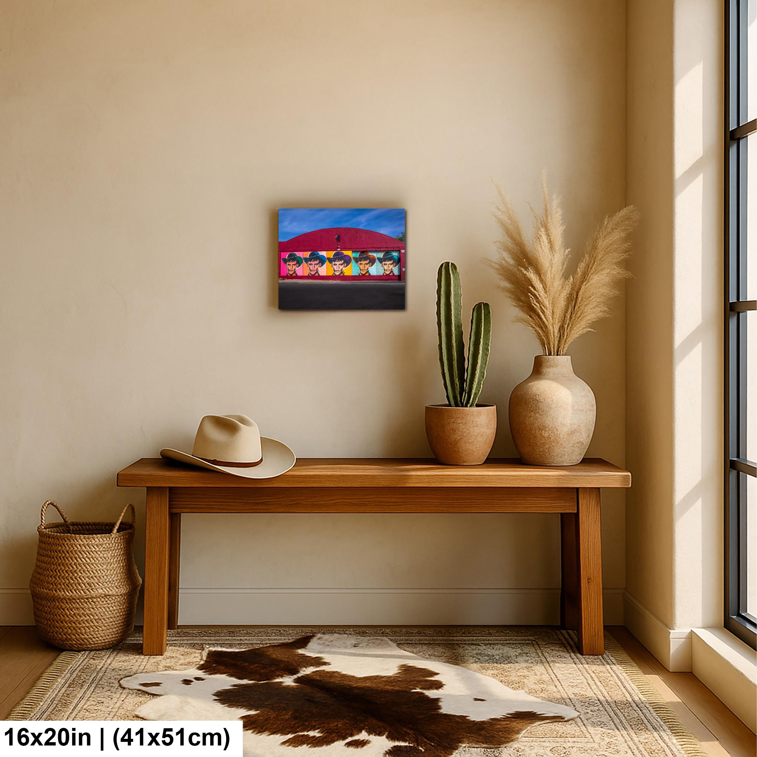 Tucson Mural - Colorful Cowboy Mural, Warhol Style, Photography Print Wall Art