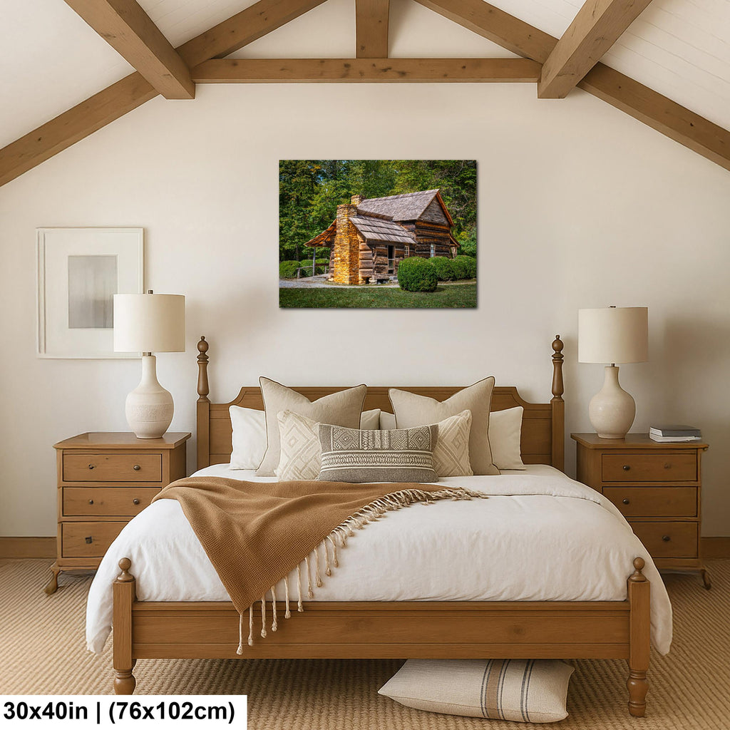 Mountain Homestead: Great Smoky Mountains NP Log Cabin Photography Wall Art