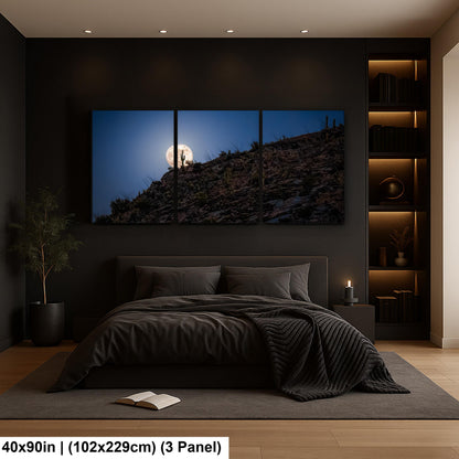 Full Moon Rising over Saguaro Ridge, Tucson Arizona Desert Landscape Photography Print