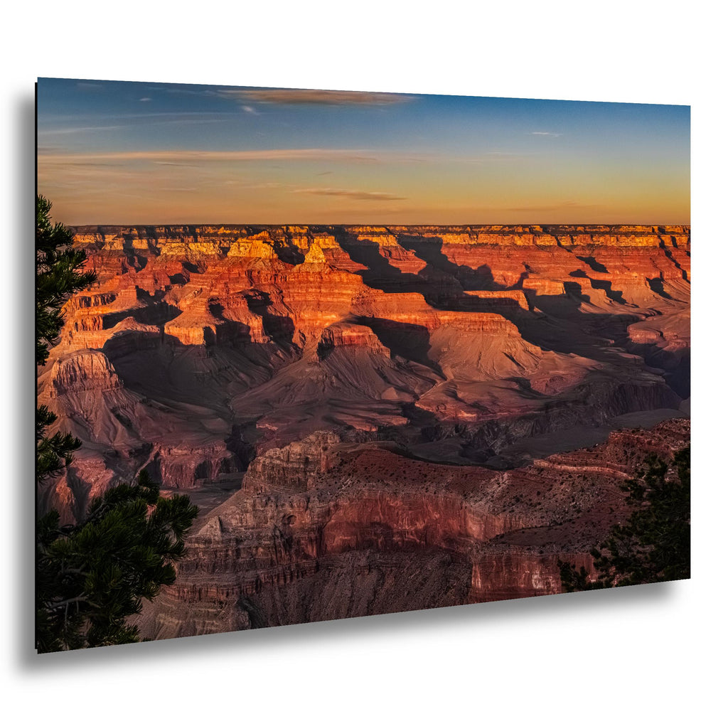 Grand Canyon Sunset, Arizona Canyon Wall Art, Layered Red Cliffs Landscape Photography Print