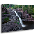 Gooseberry Falls State Park Poster Lower Falls Watercolor-Stylized Photography Print Wall Art, Minnesota Nature Decor, Canvas Metal Acrylic