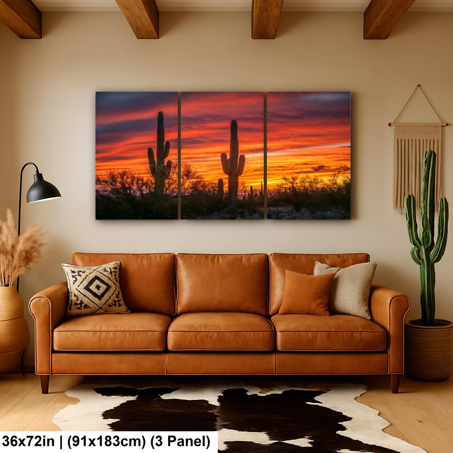 Arizona Sunset Saguaro Cactus Photography Print: Gold Canyon Landscape