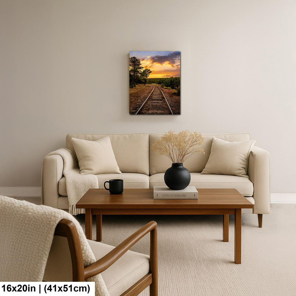 Grand Canyon Railway Tracks at Sunset - Williams Arizona Photography Print