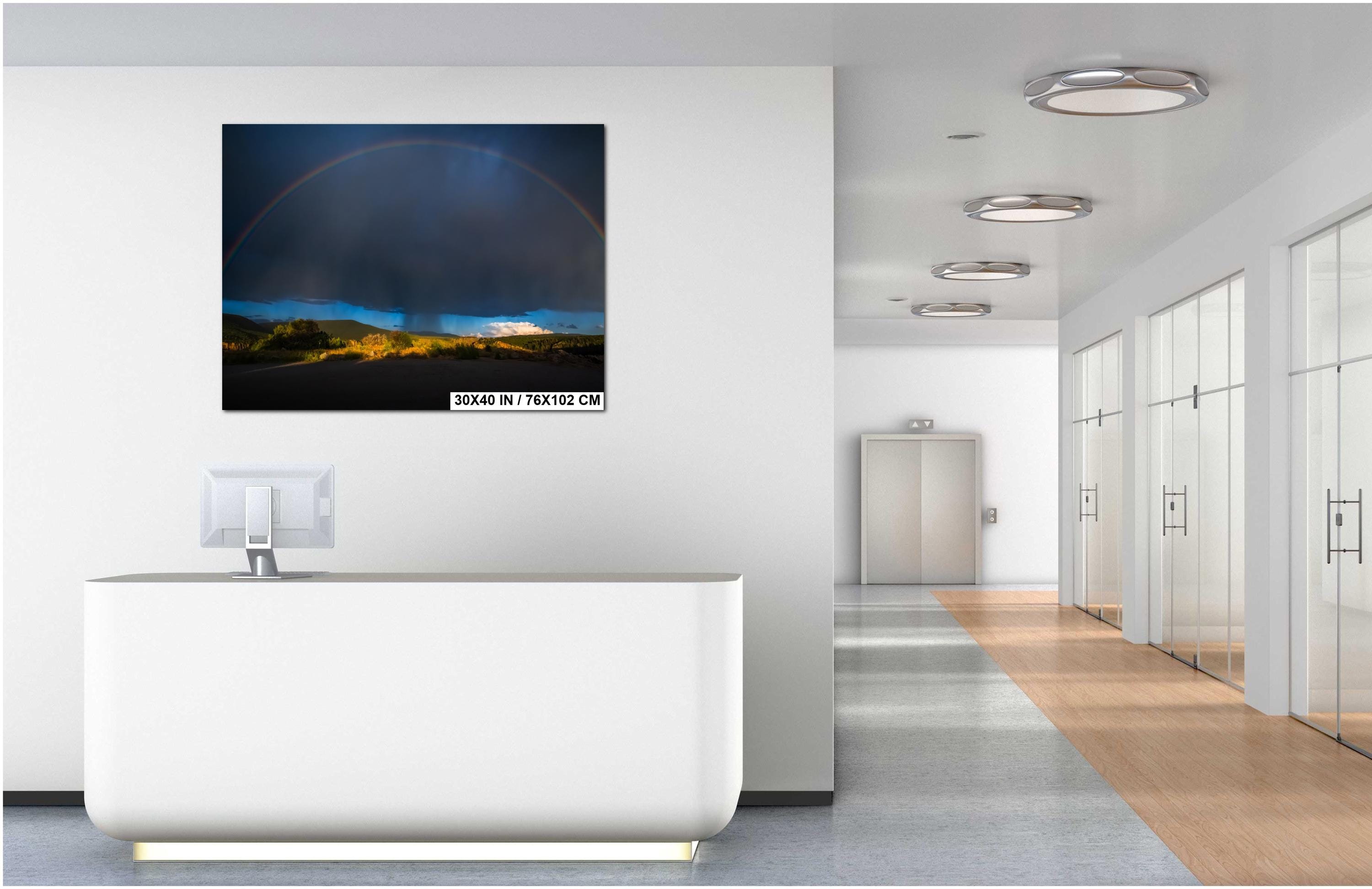 Black Canyon Rainbow Print: Colorado Landscape Photography, Storm Light Wall Art