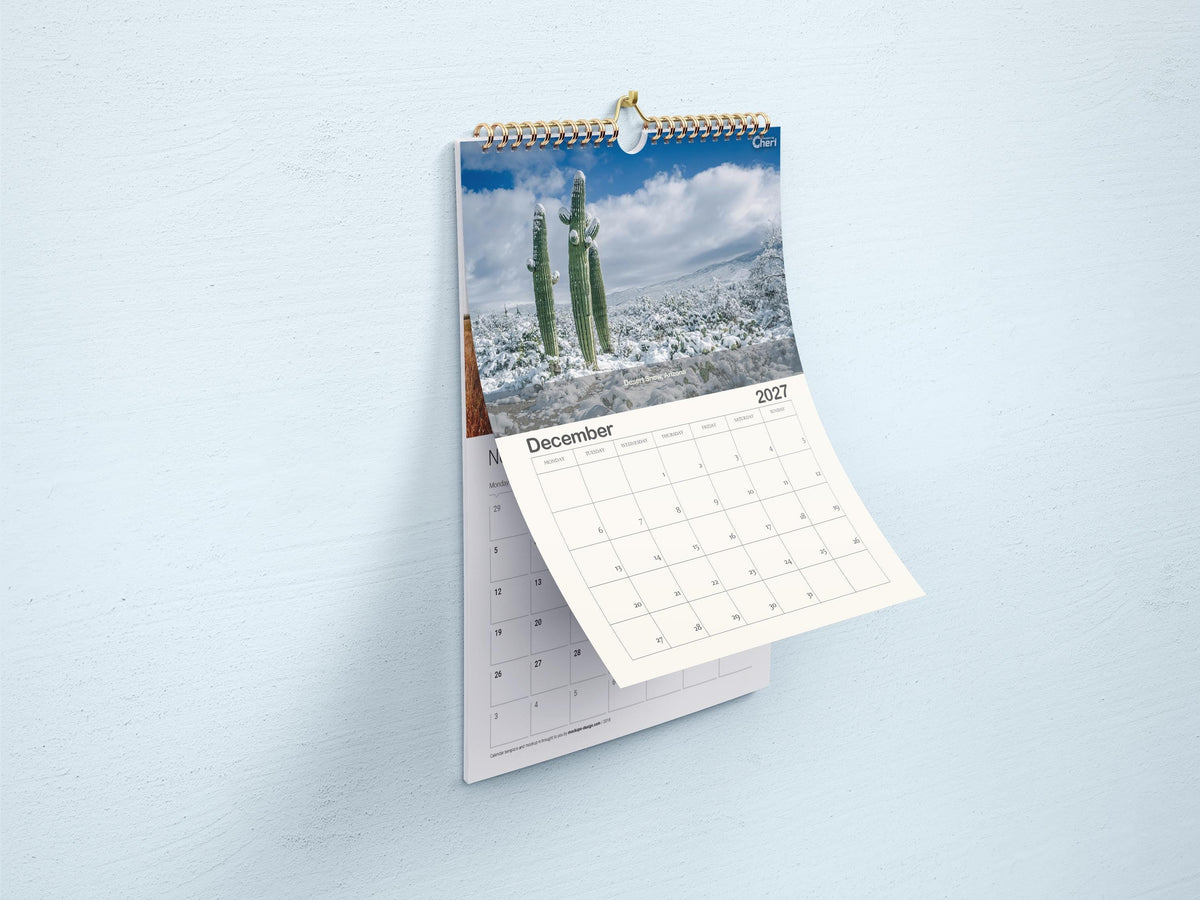 2027 Wall Calendar: Vibrant Landscape, Eco-Friendly Paper (8.5" x 11")