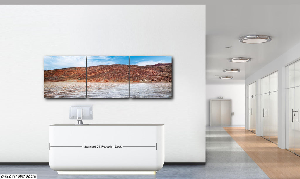 Badwater Basin Salt Flats and Black Mountains Death Valley California Photography Print