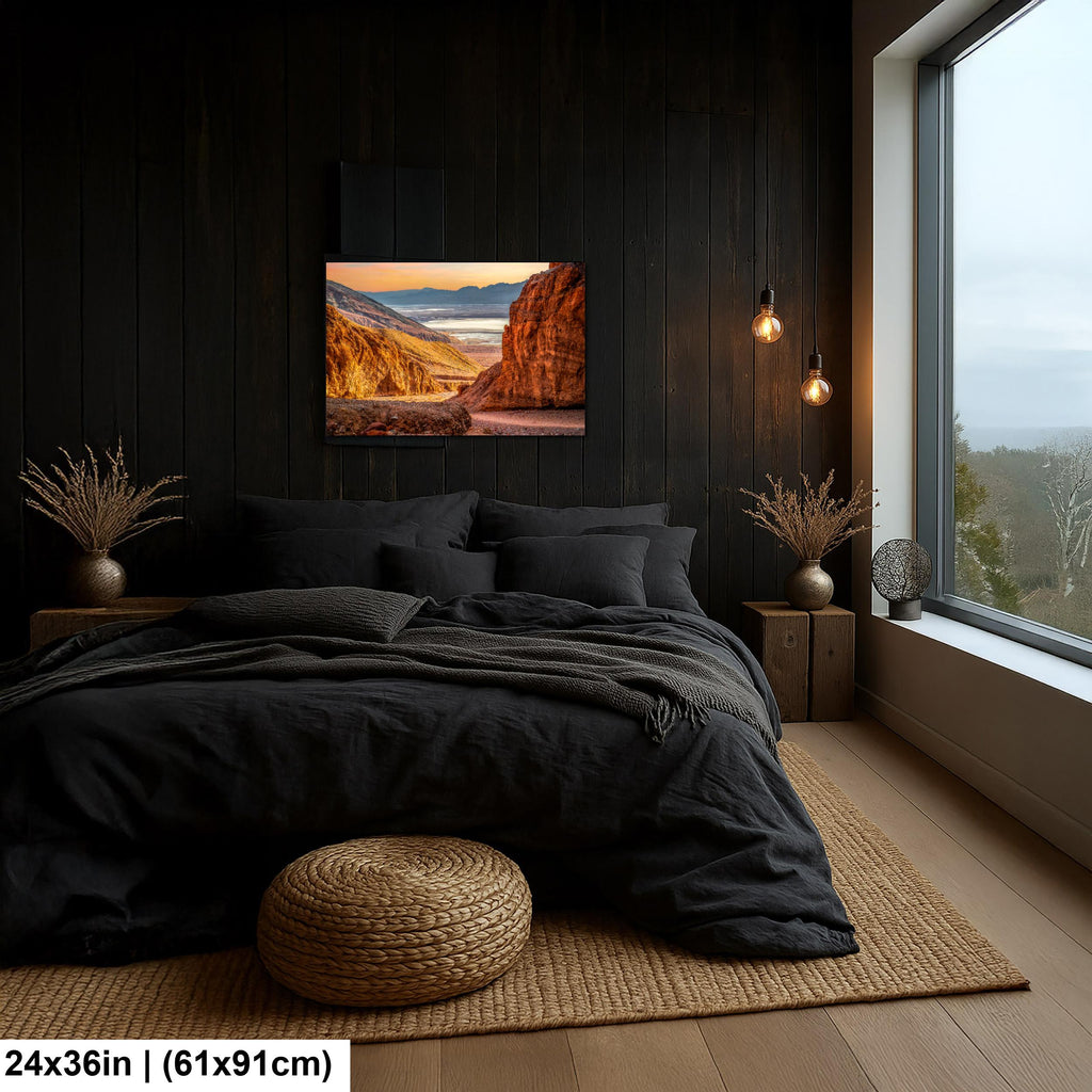 Golden Canyon Overlook at Sunset, Death Valley National Park California Photography Print