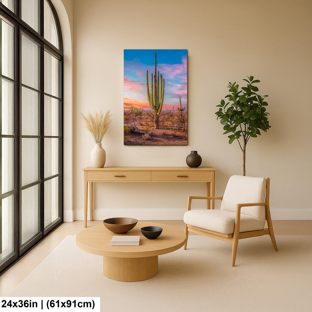 Multi-Arm Saguaro at Sunset - Saguaro National Park East Tucson Arizona Photography Print