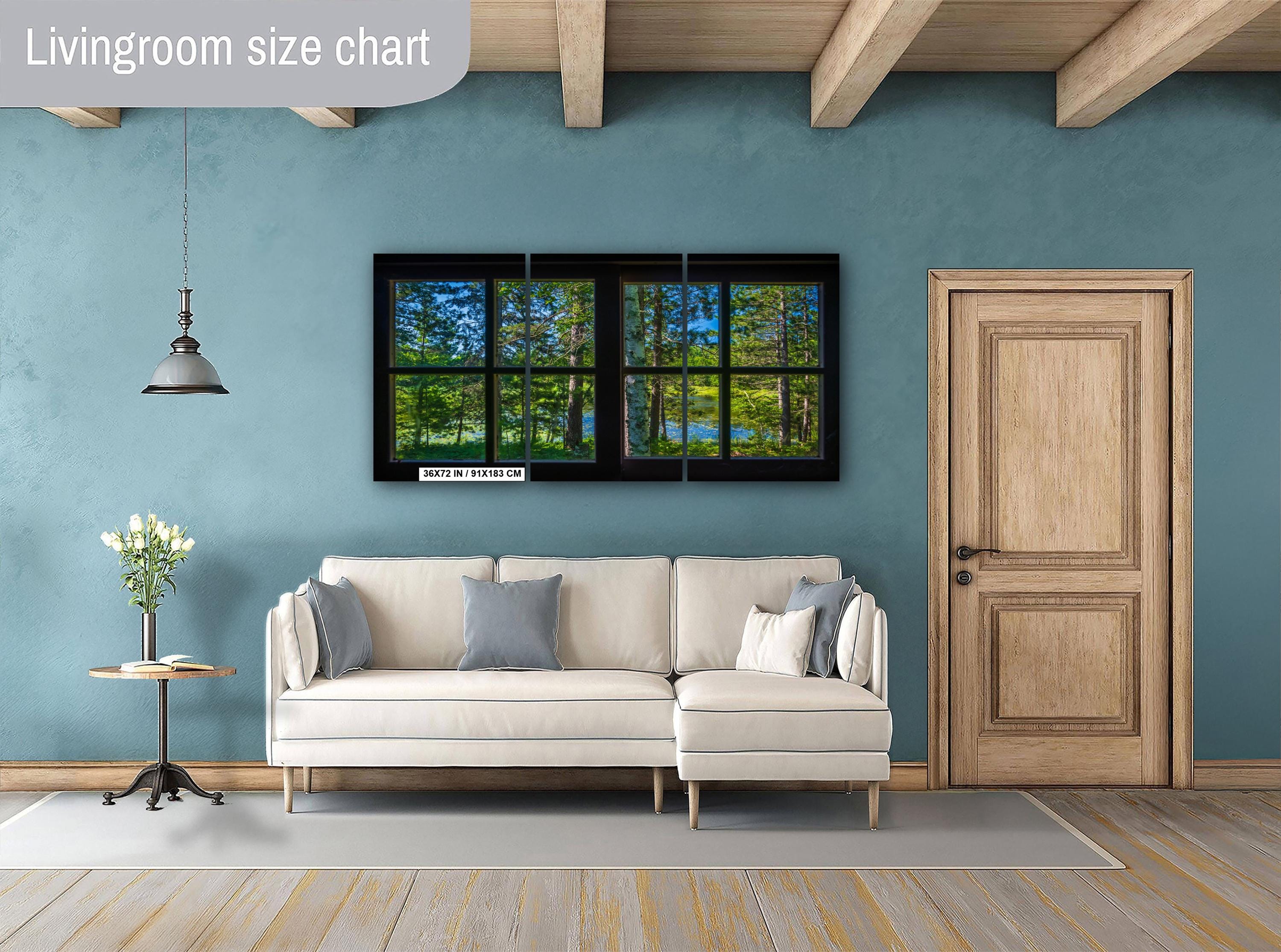 Living room with a beige sectional sofa, TV, and wooden door.