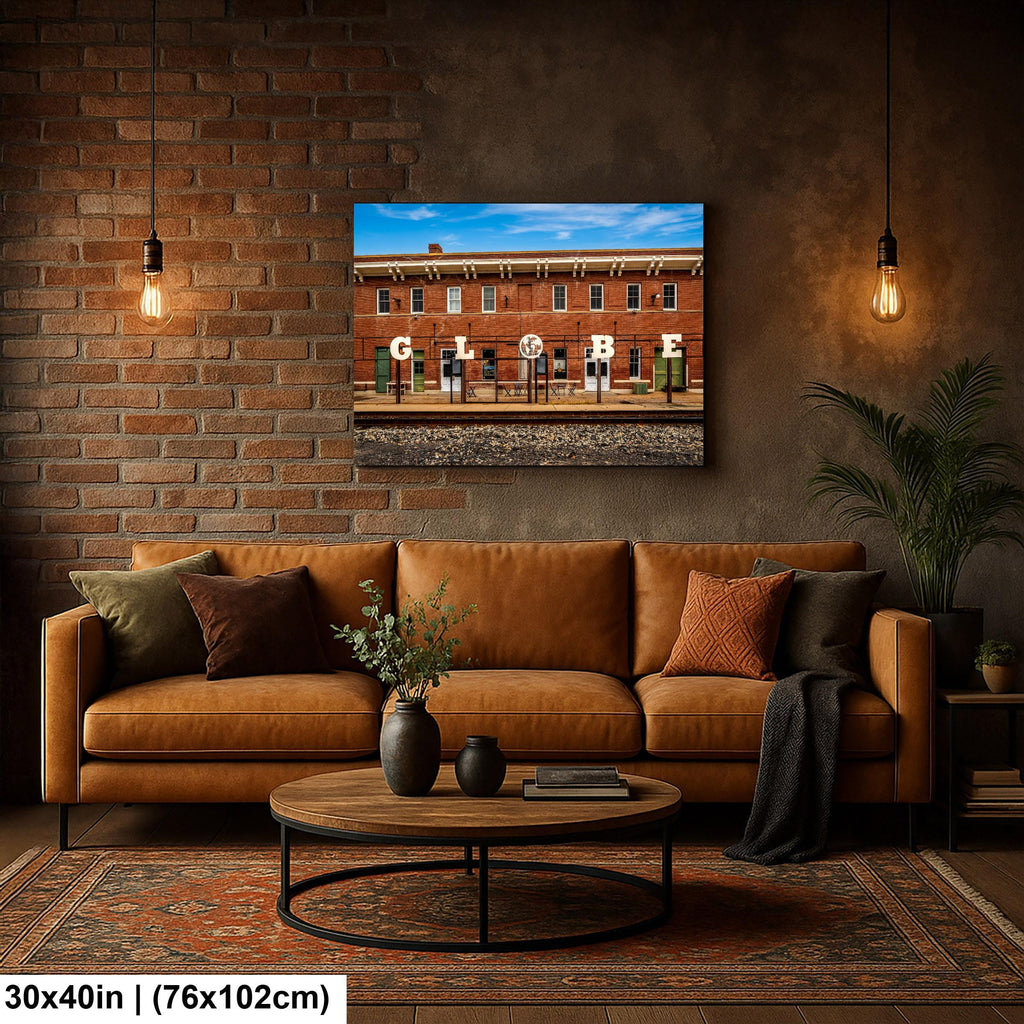 Globe Arizona Train Depot Photography Print, Railroad Americana Wall Art