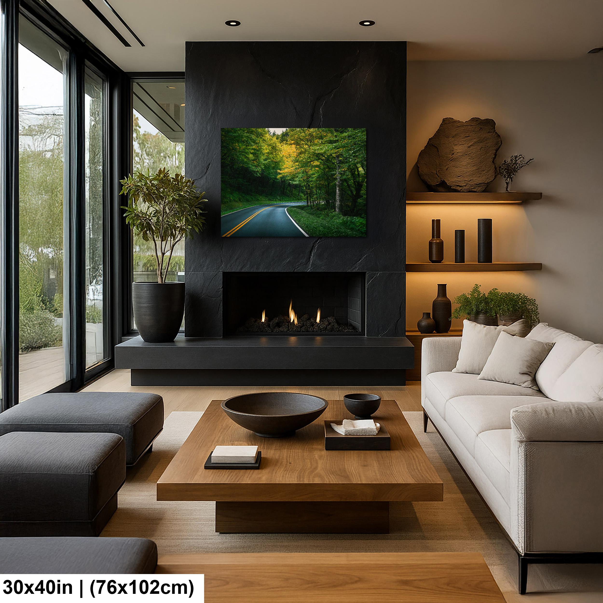 Forest Bend: Great Smoky Mountains National Park Road Photography Wall Art
