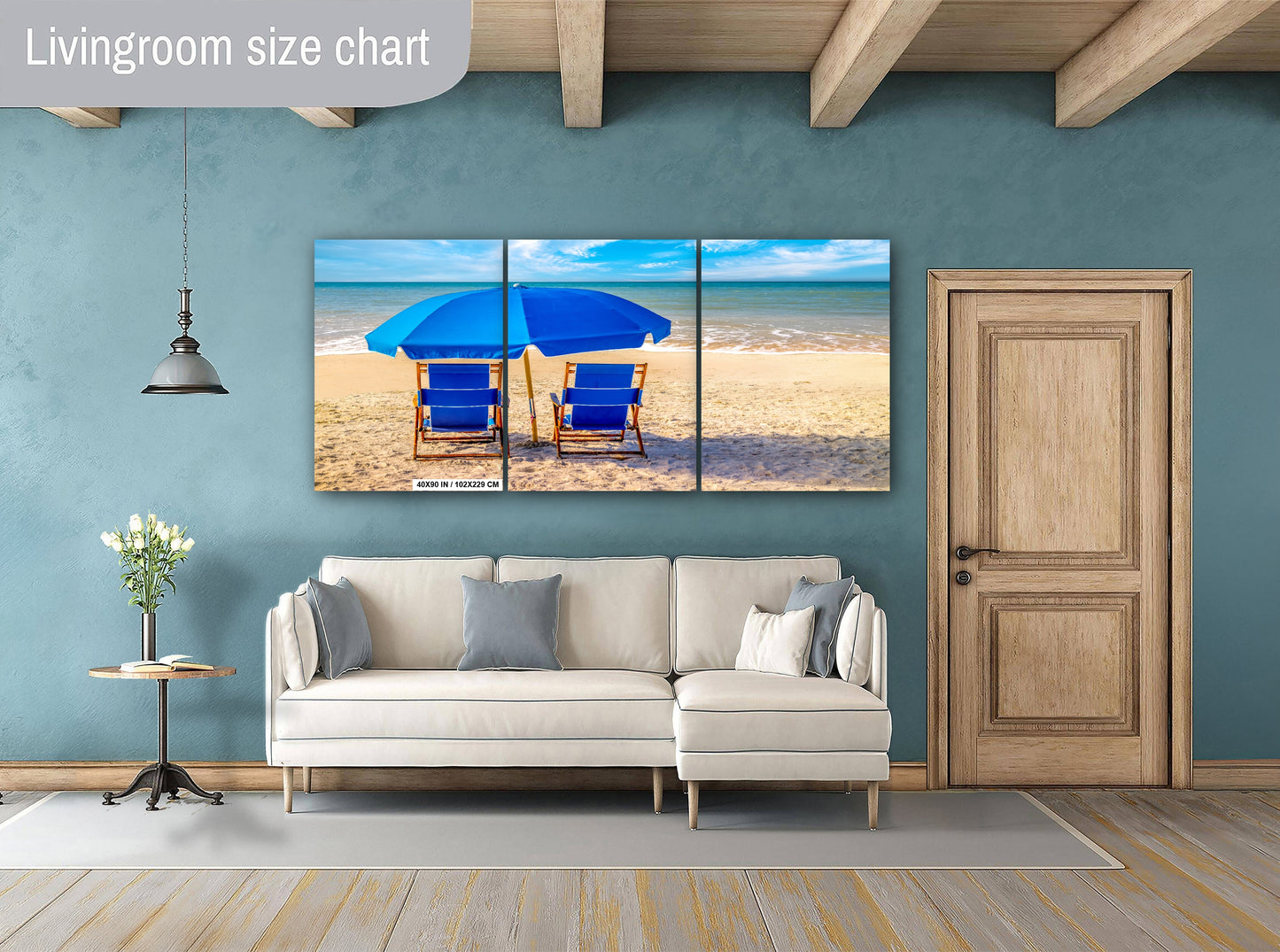 Beachside Bliss: Beach Day Florida Seascape Photography Metal Canvas Print Home Decor Wall Art