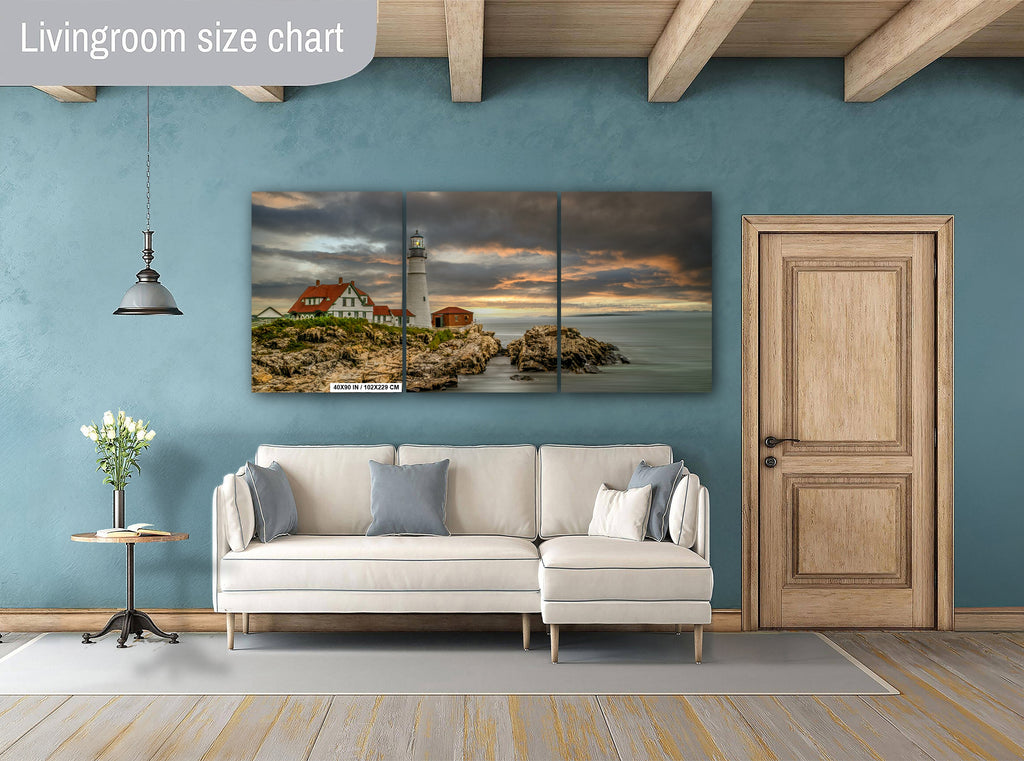 Portland Head Light Lighthouse Print: Maine Coastal Seascape Wall Art
