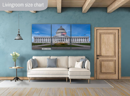Beehive Capital Majesty: Utah State Capitol Wall Art Salt Lake City Landscape Photography Metal Acrylic Canvas Print