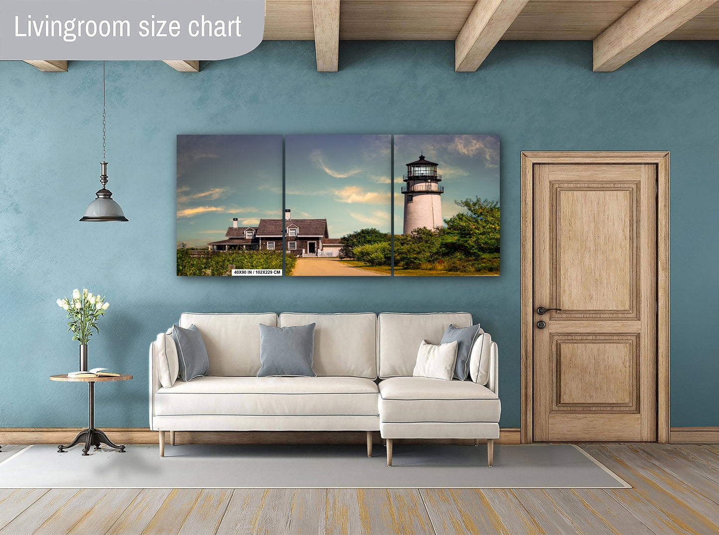 Highland Lighthouse Wall Art - Cape Cod Lighthouse Print | Nautical Canvas Decor