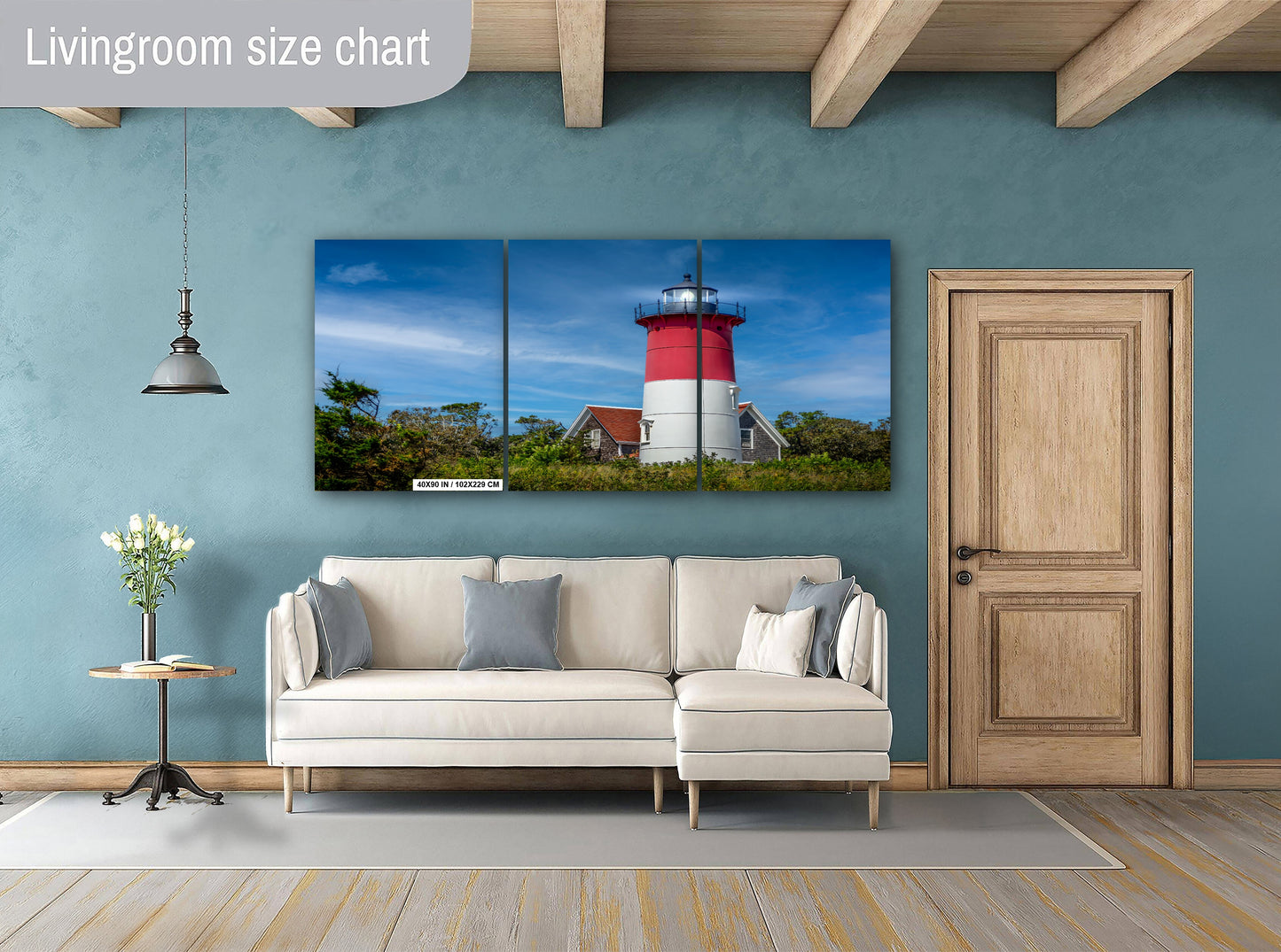 Nauset Lighthouse Print - Cape Cod Lighthouse Nautical Wall Art | Coastal Home Decor