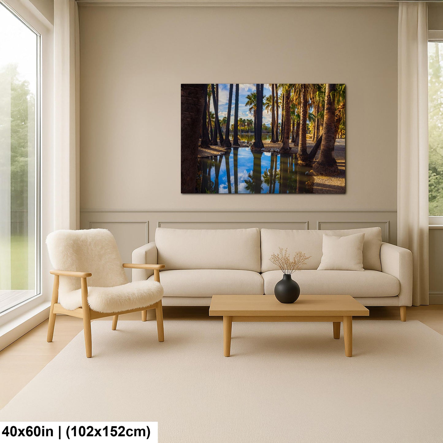 Agua Caliente Park Palm Tree Oasis Reflections - Tucson Arizona Photography Print