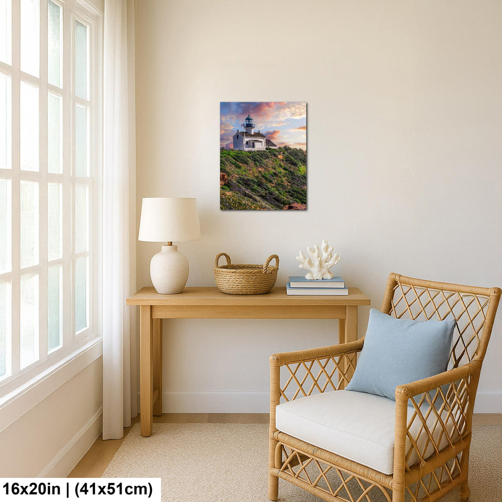 Beacon at Sunset: Point Loma Lighthouse San Diego California Photo Wall Art