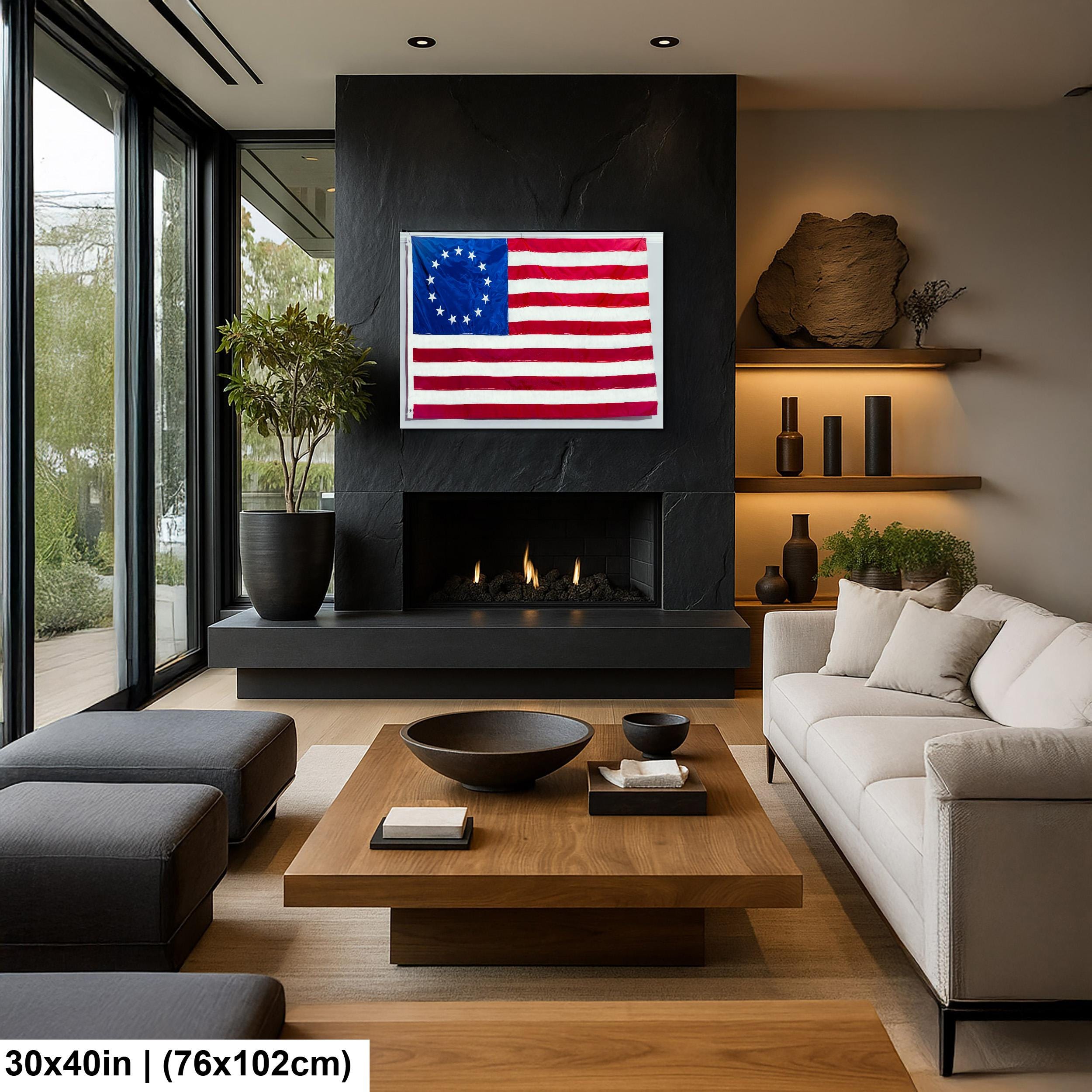 Betsy Ross American Flag, Thirteen Star U.S. Flag, Historic Patriotic Photography Print Wall Art