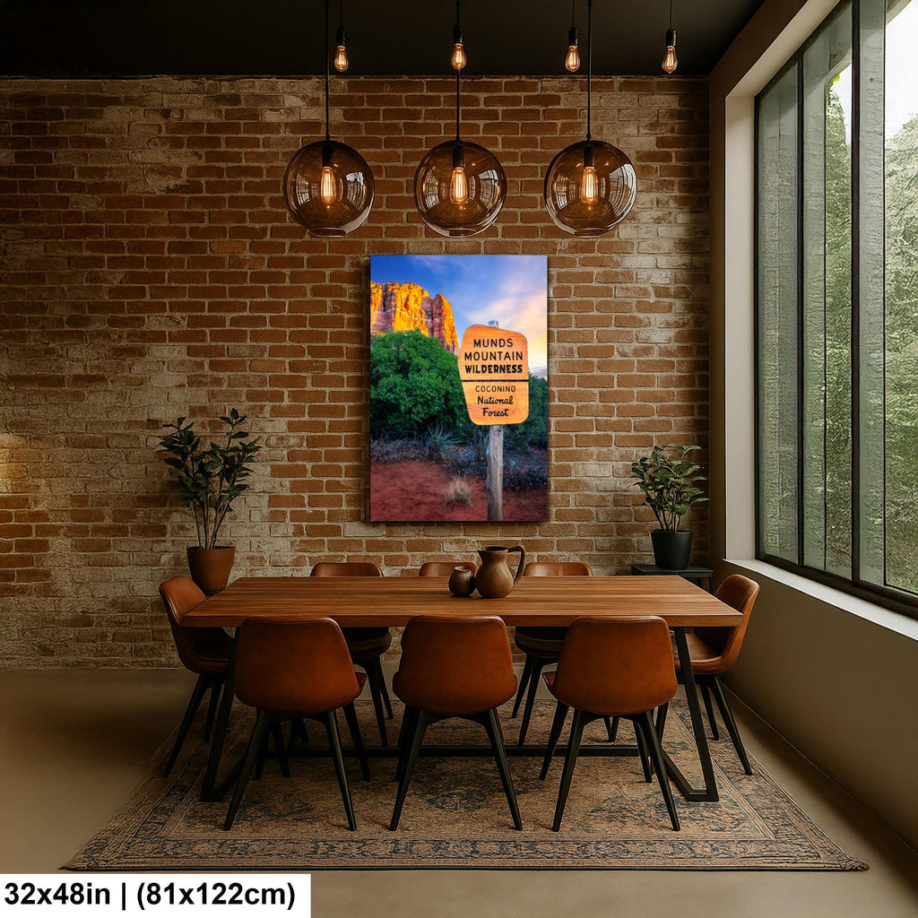 Munds Mountain Wilderness Sign, Coconino National Forest Sedona Arizona Wall Art, Red Rock Photography Print