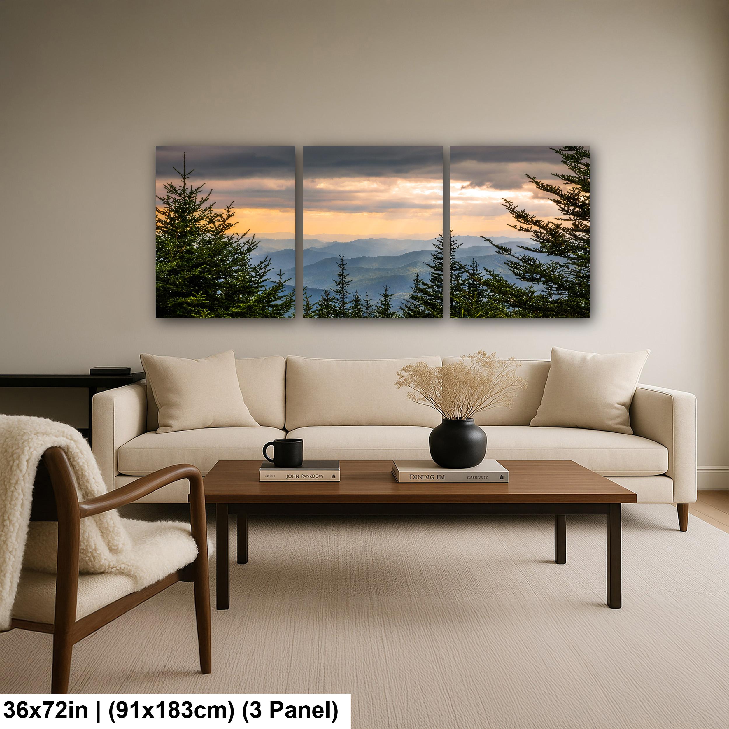 Mountain Glow: Sun Rays Great Smoky Mountains National Park Photo Wall Art