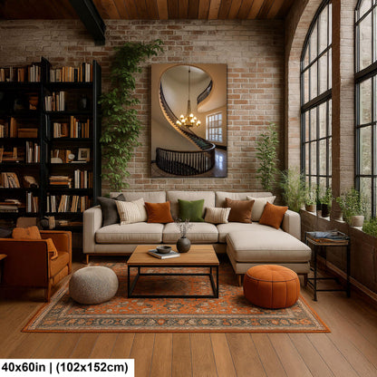 Spiral Staircase and Chandelier, Alabama State Capitol Wall Art