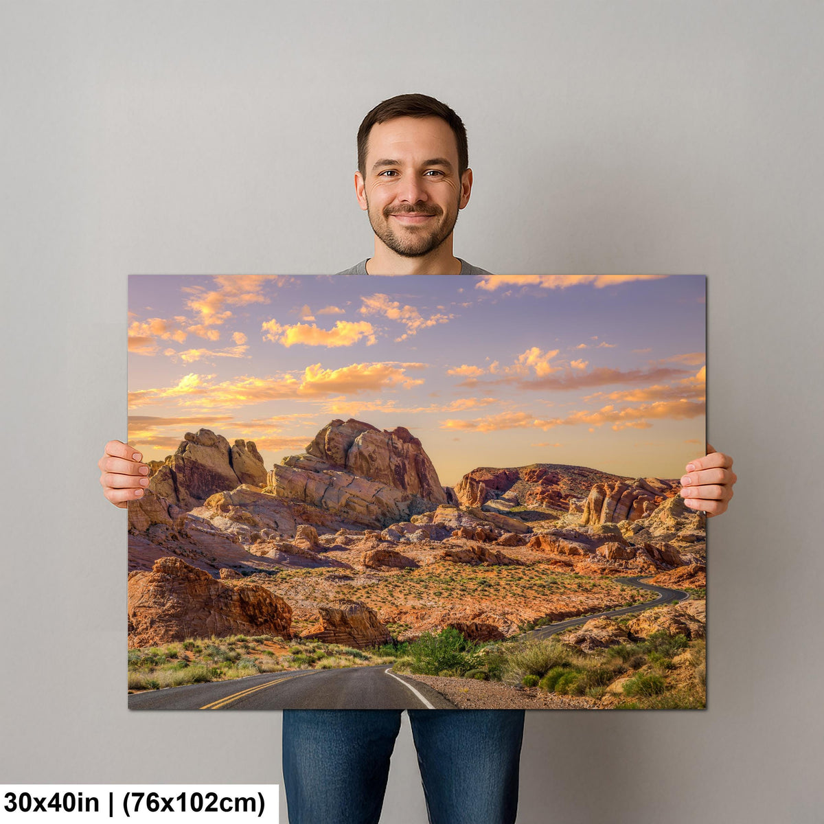 Sandstone Road: Valley of Fire State Park Nevada Golden Hour Photo Wall Art