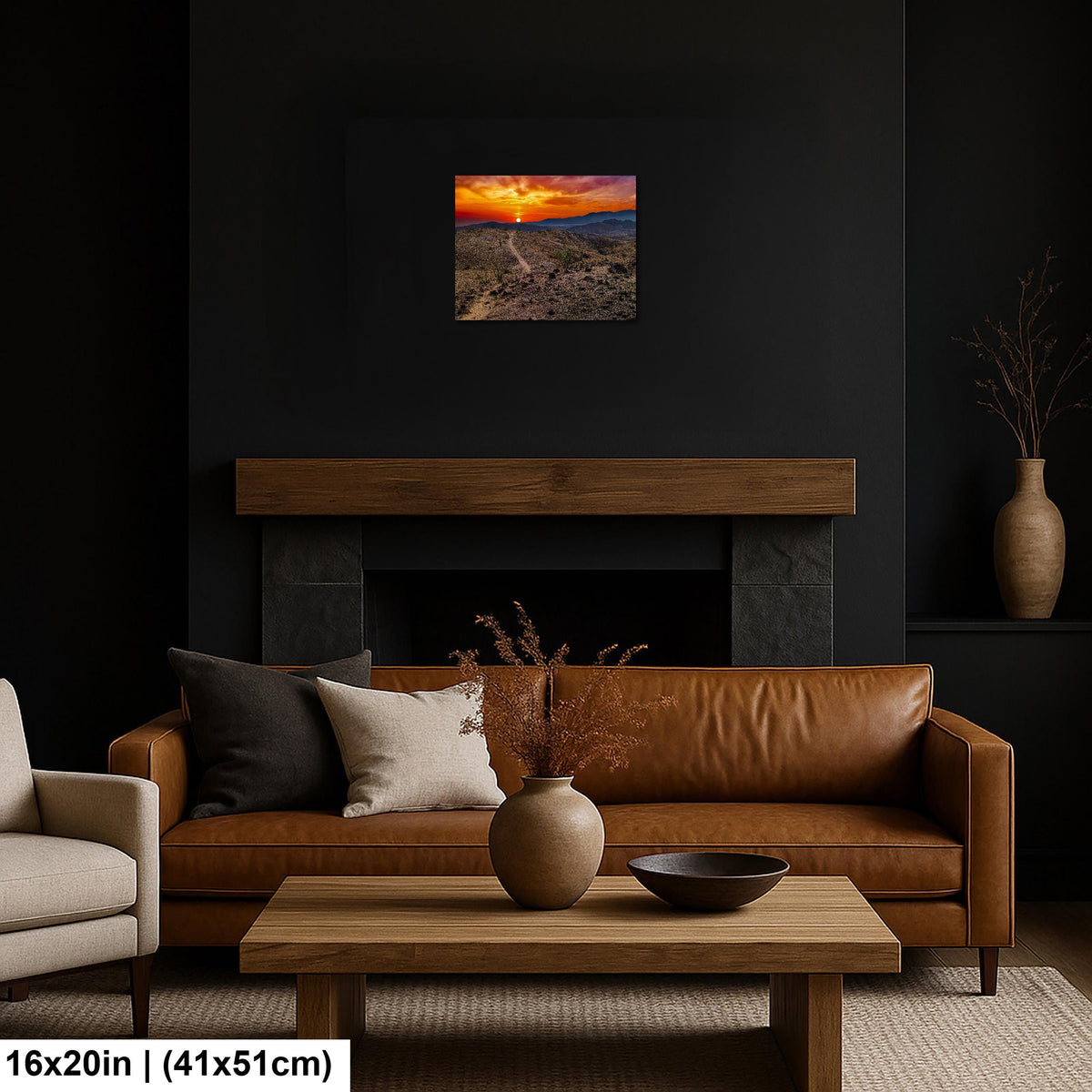 Desert Trail: Mecca Hills California Sunset Landscape Photography Wall Art