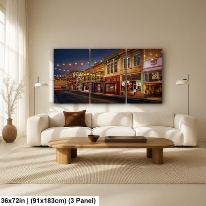 Bisbee Arizona Historic Street at Night, Southwest Architecture Photography Wall Art
