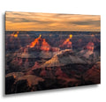 Grand Canyon Glowing Buttes, Arizona Sunset Canyon Wall Art, Dramatic Desert Landscape Photography Print