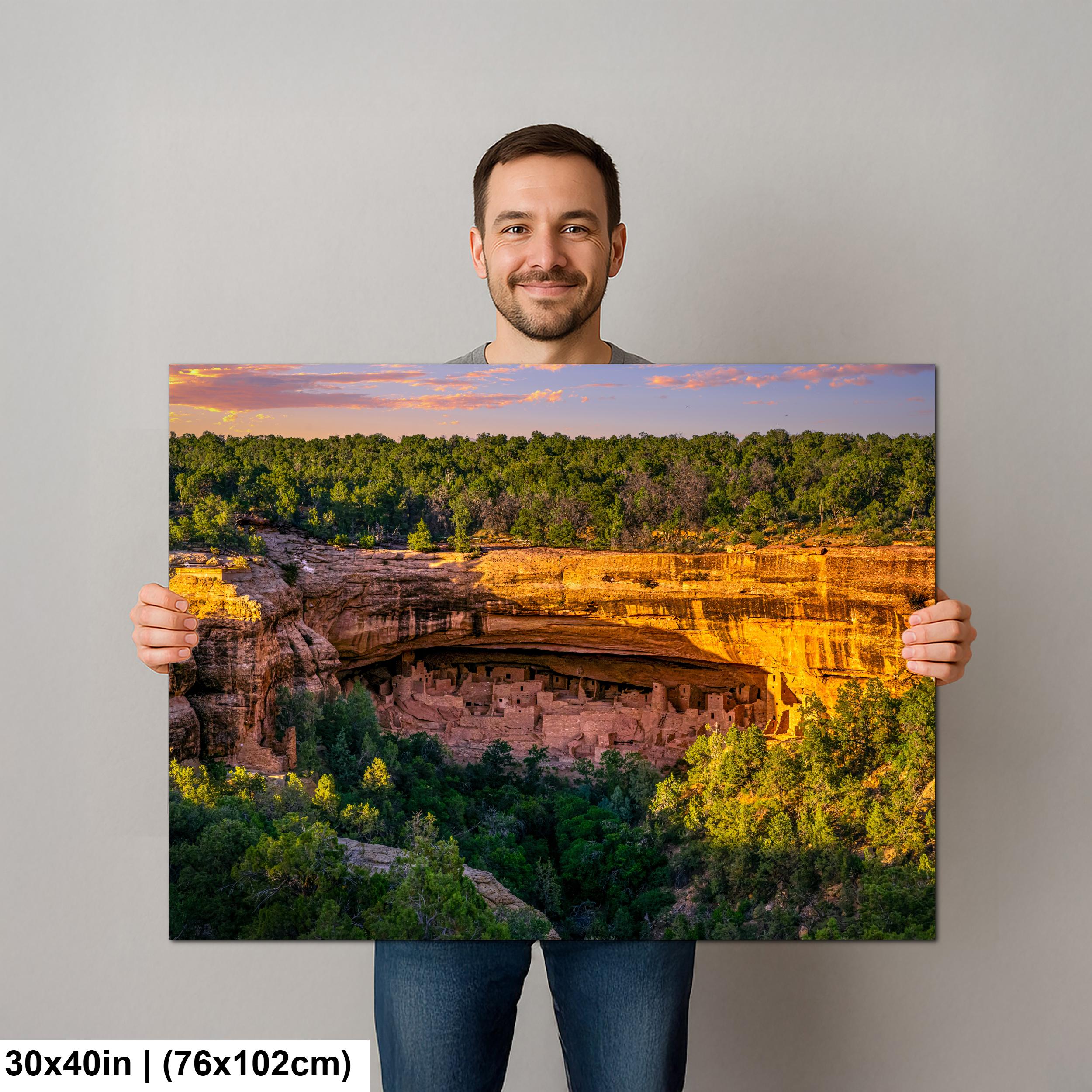 Cliff Palace Sunset at Mesa Verde National Park, Cortez Colorado Photography Print