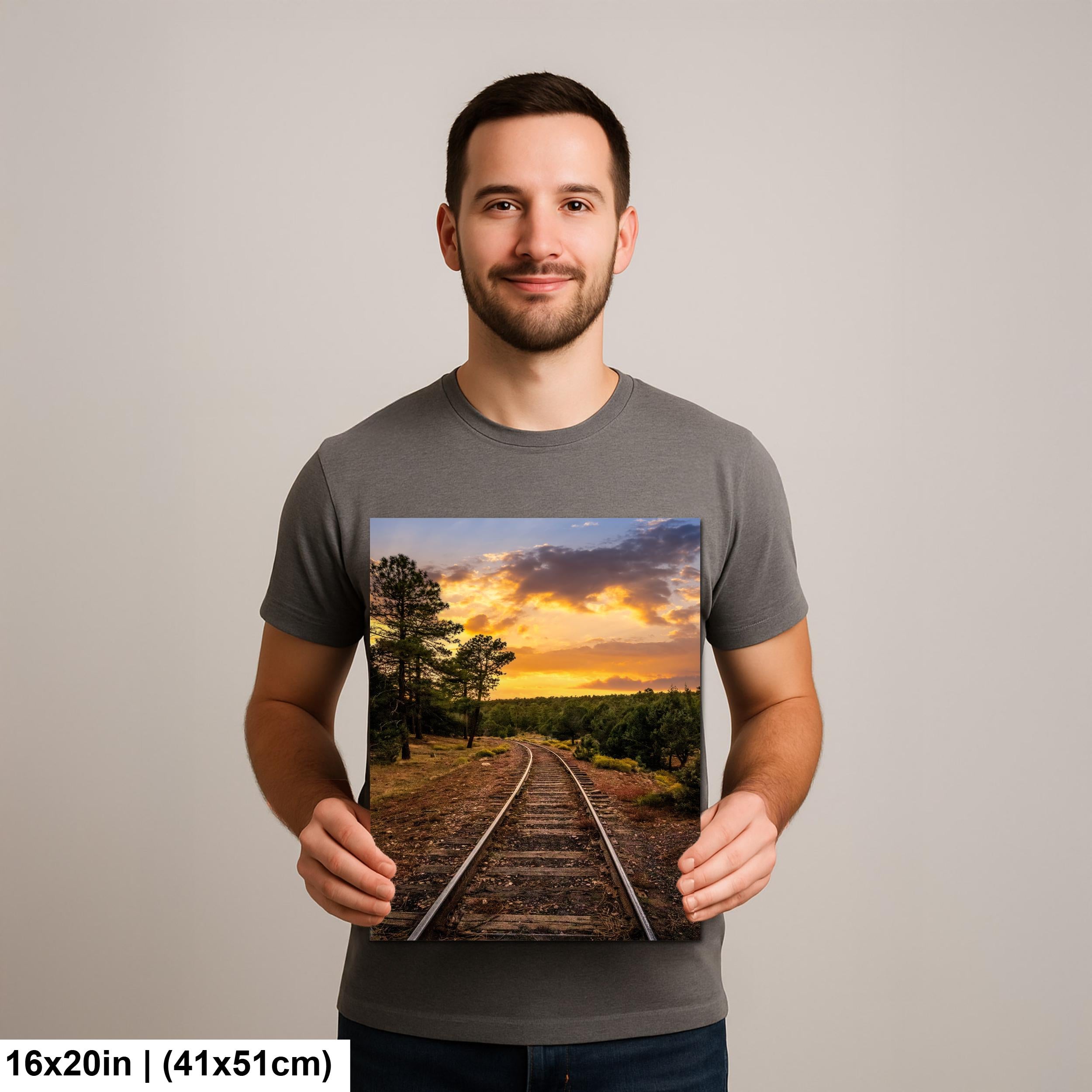 Grand Canyon Railway Tracks at Sunset - Williams Arizona Photography Print