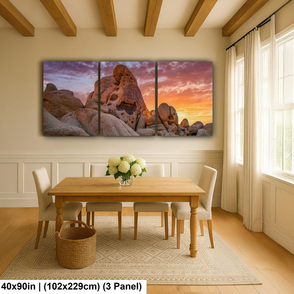 Skull Rock at Sunset, Joshua Tree National Park California Photography Print