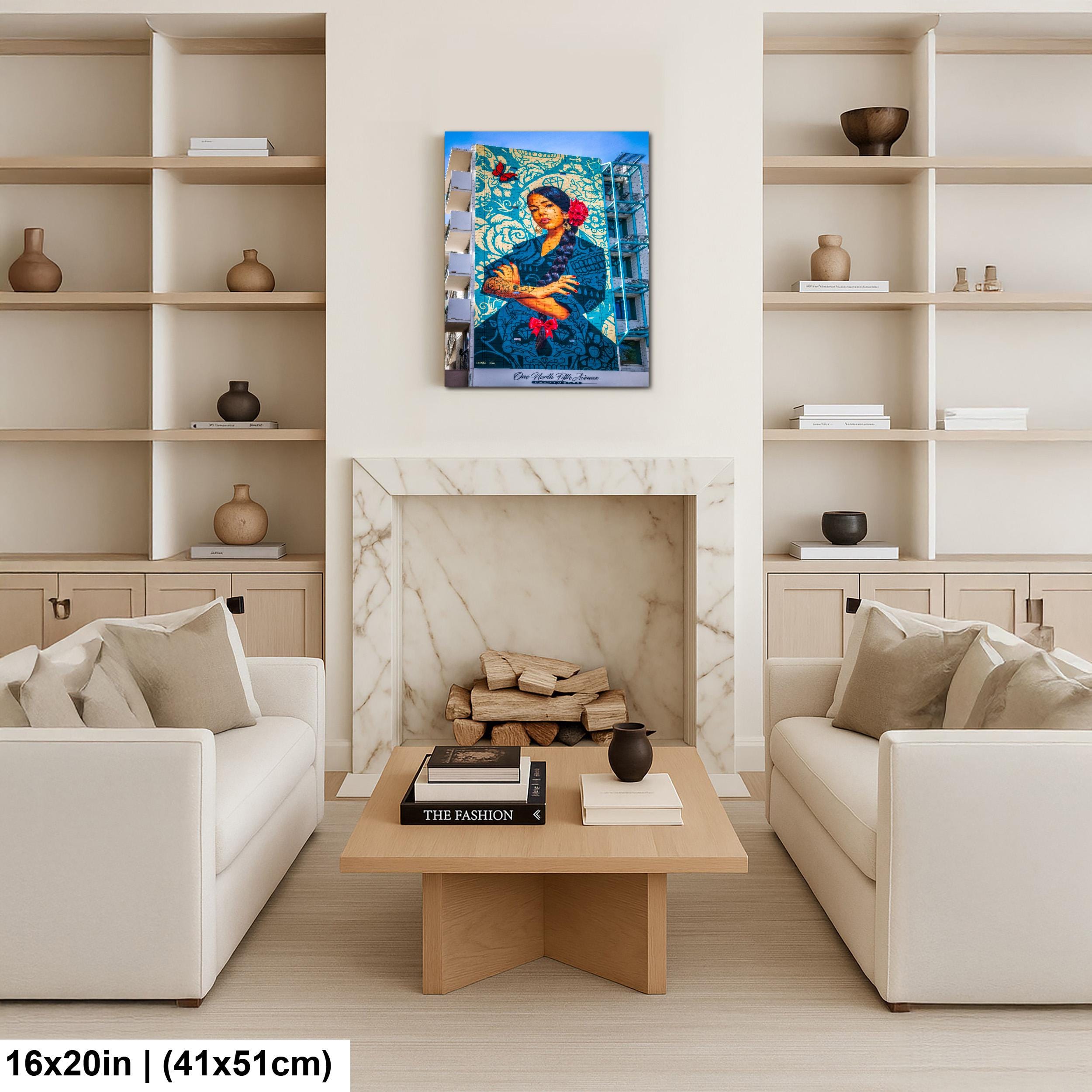 Tucson Mural - La Mujer Butterfly Mural, The Woman Portrait, Photography Print Wall Art
