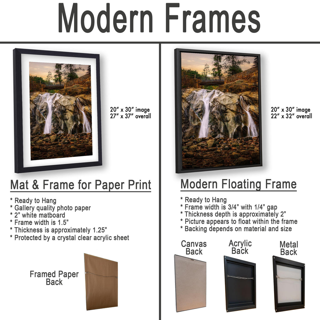 Helen Hunt Falls Evening Photography Print, North Cheyenne Canyon Colorado Springs, Rocky Mountains Waterfall Wall Art