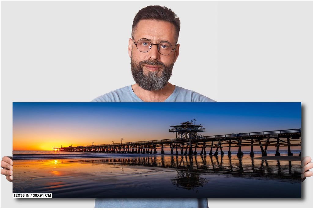San Clemente Pier Sunset Print: Golden Hour Seascape Photography