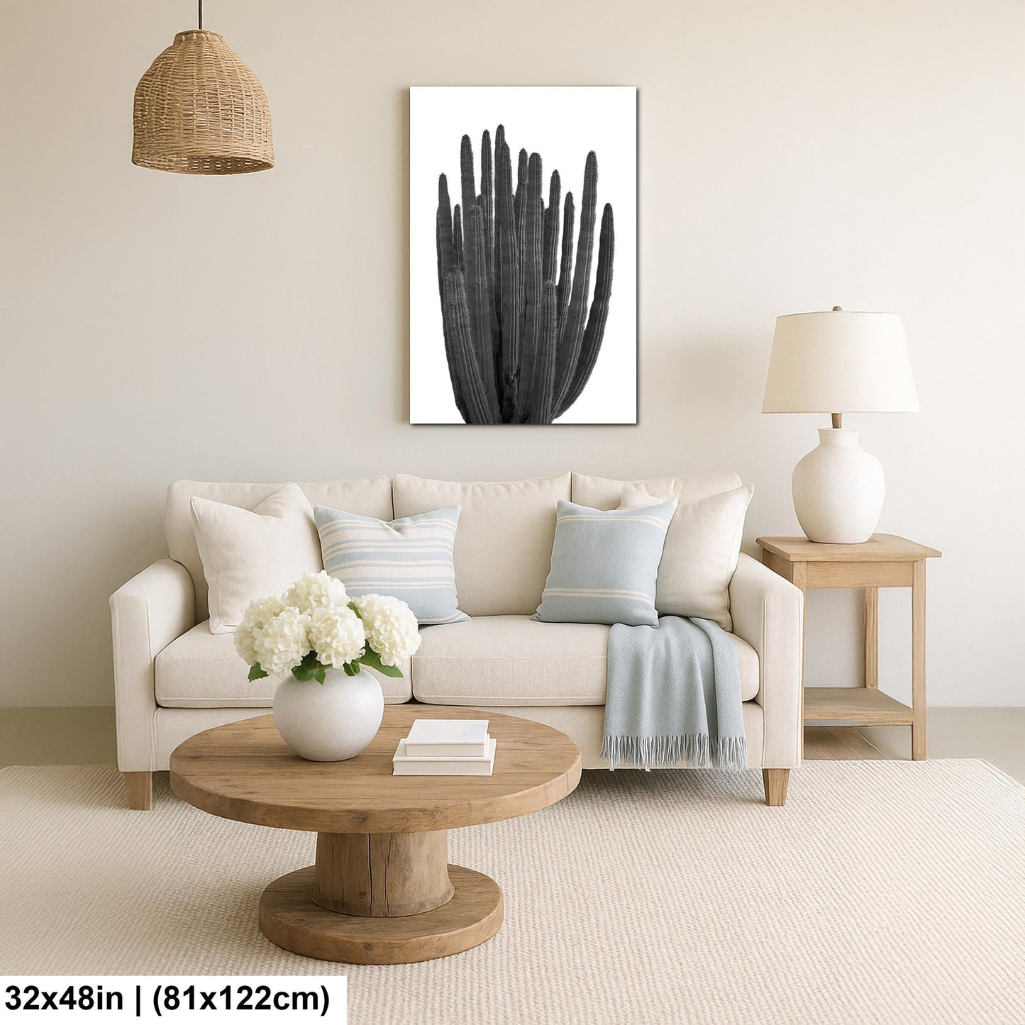 Organ Pipe Cactus Arizona National Monument Black and White Desert Nature Photography Wall Art