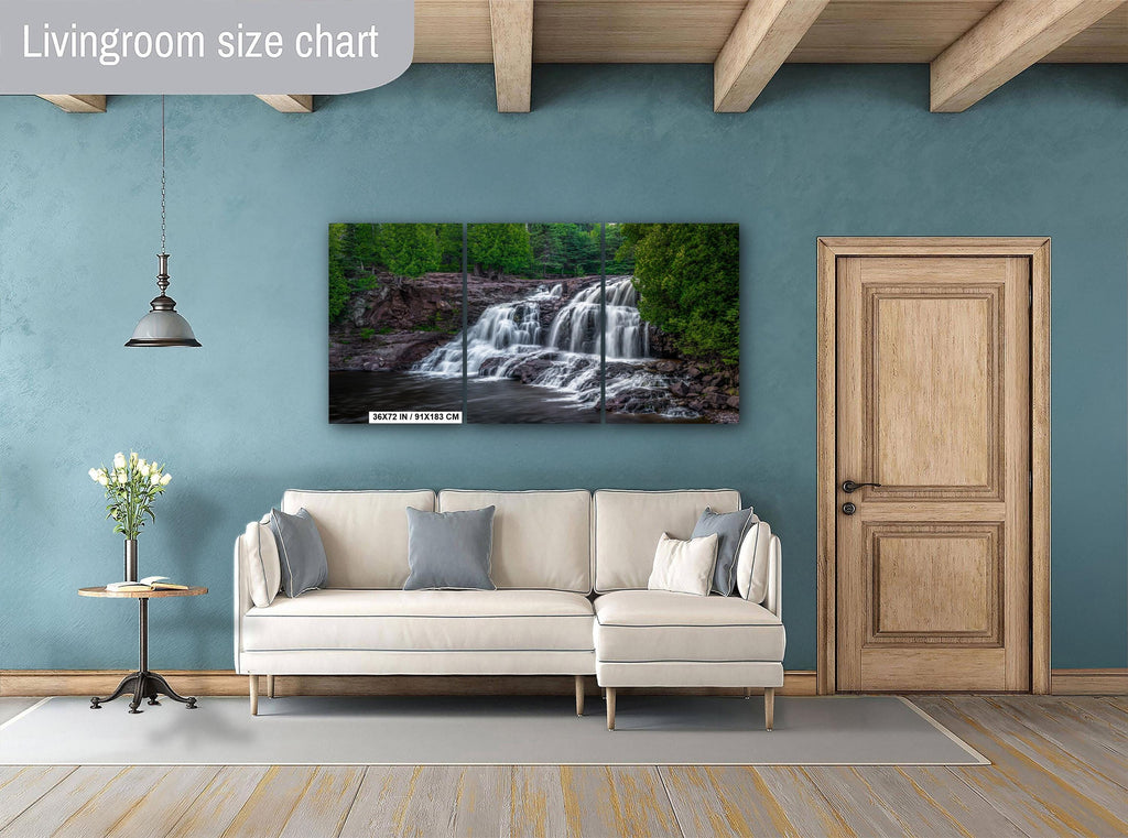 Gooseberry Falls Minnesota State Park Upper Falls Watercolor-Stylized Photography Print Wall Art, Nature Decor, Canvas Metal Acrylic