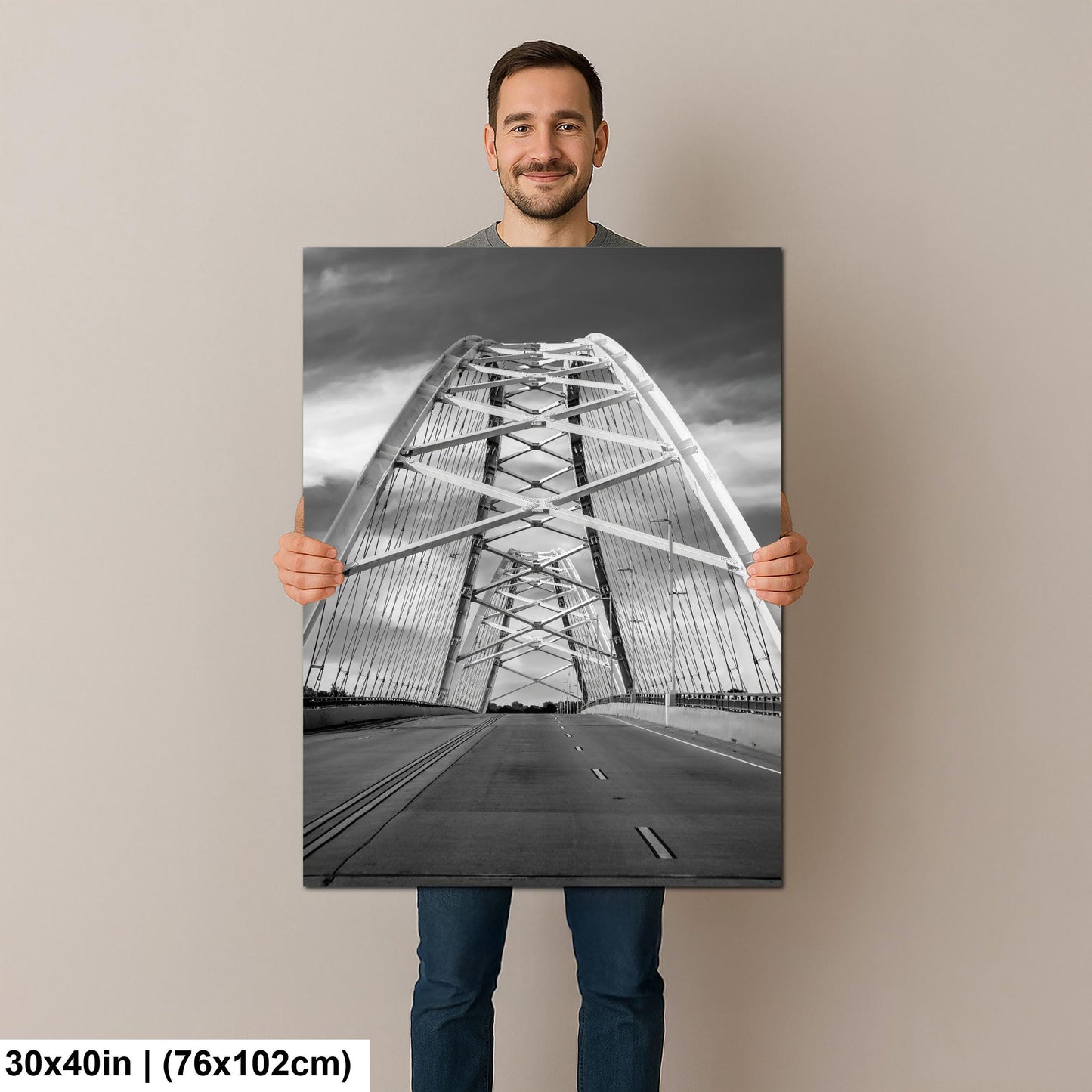 Broadway Bridge Black and White - Little Rock Arkansas Photography Print