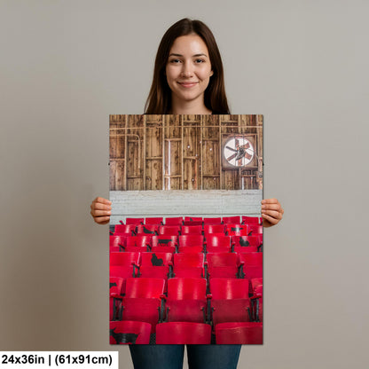 Vintage Red Fairground Seats Photography Print, Phoenix Arizona State Fair, Retro Theater Chairs Wall Art