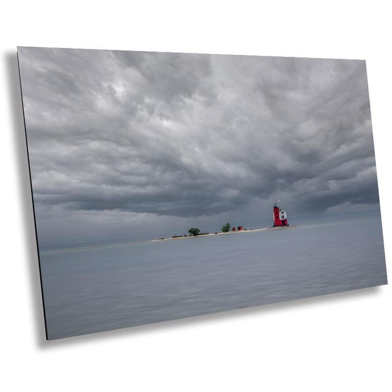 Mackinac Lighthouse: Round Island Light, Michigan Nautical Seascape Wall Art