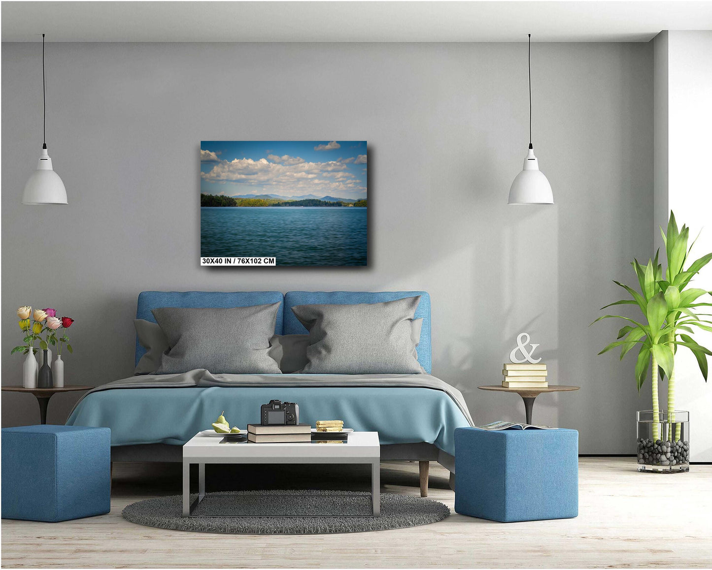 Lake Keowee’s Blue Skies and Calm Waters South Carolina Print Wall Art Photography Aluminum/Acrylic/Metal/Canvas Nature Home Decor
