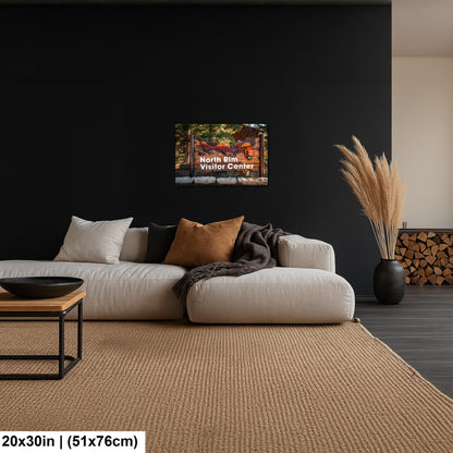 North Rim Visitor Center Sign, Grand Canyon National Park Arizona, Photography Print Wall Art